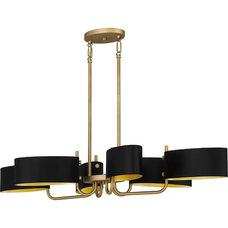 Quoizel Madden Linear Chandelier 6 Lights Aged Brass MAD641AB